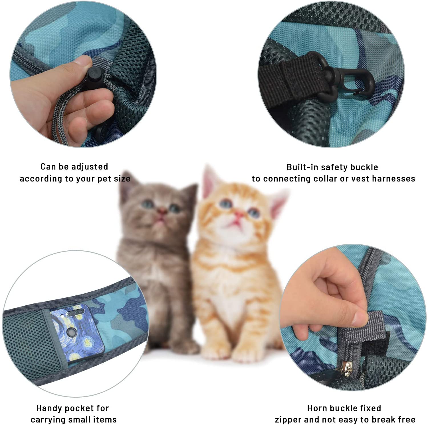 A breathable mesh dog carrier bag designed for outdoor travel, featuring a lightweight and durable nylon construction, suitable for small to medium-sized pets.