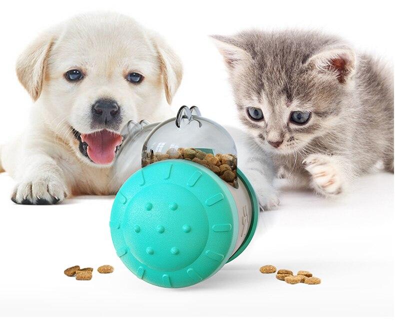 A colorful Dog Cat Toy Pet Tumbler designed for interactive play, featuring a slow food dispensing mechanism for dogs and cats.