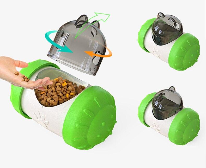 A colorful Dog Cat Toy Pet Tumbler designed for interactive play, featuring a slow food dispensing mechanism for dogs and cats.