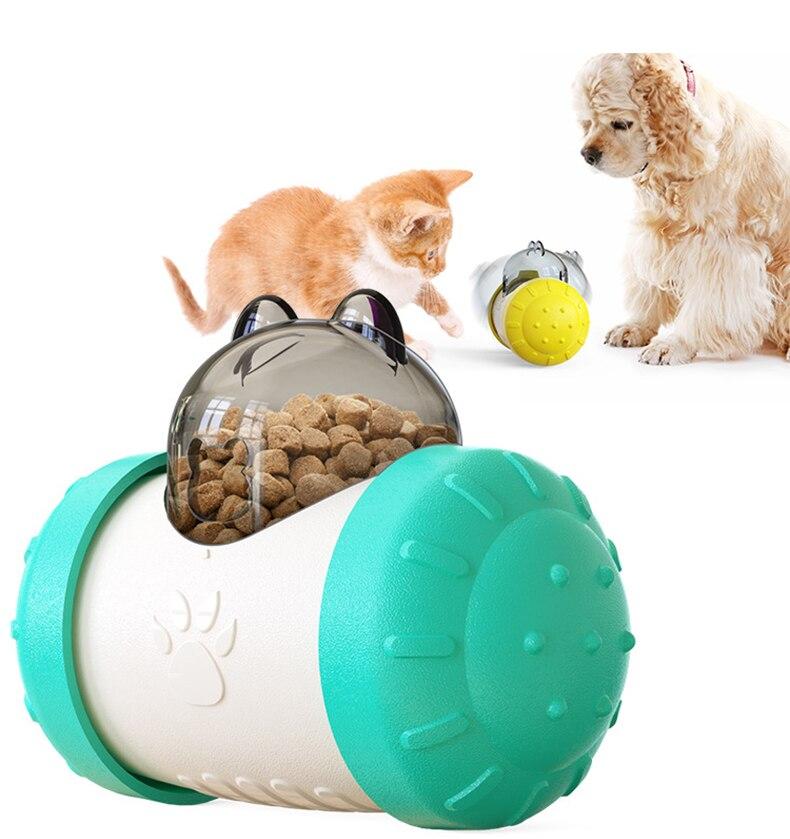 A colorful Dog Cat Toy Pet Tumbler designed for interactive play, featuring a slow food dispensing mechanism for dogs and cats.