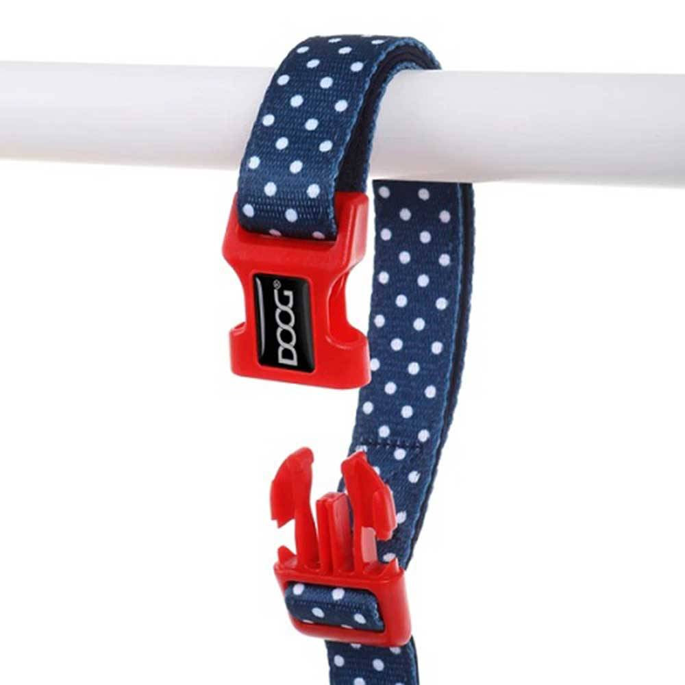 Doog Clip-It Neoprene Dog Lead in vibrant colors with padded handle, showcasing its stylish design and quick snap clasp.