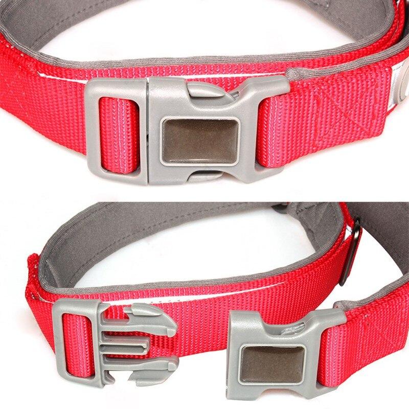 Reflective dog collar and leash set for small to large dogs, featuring a personalized dog tag and durable cloth material.