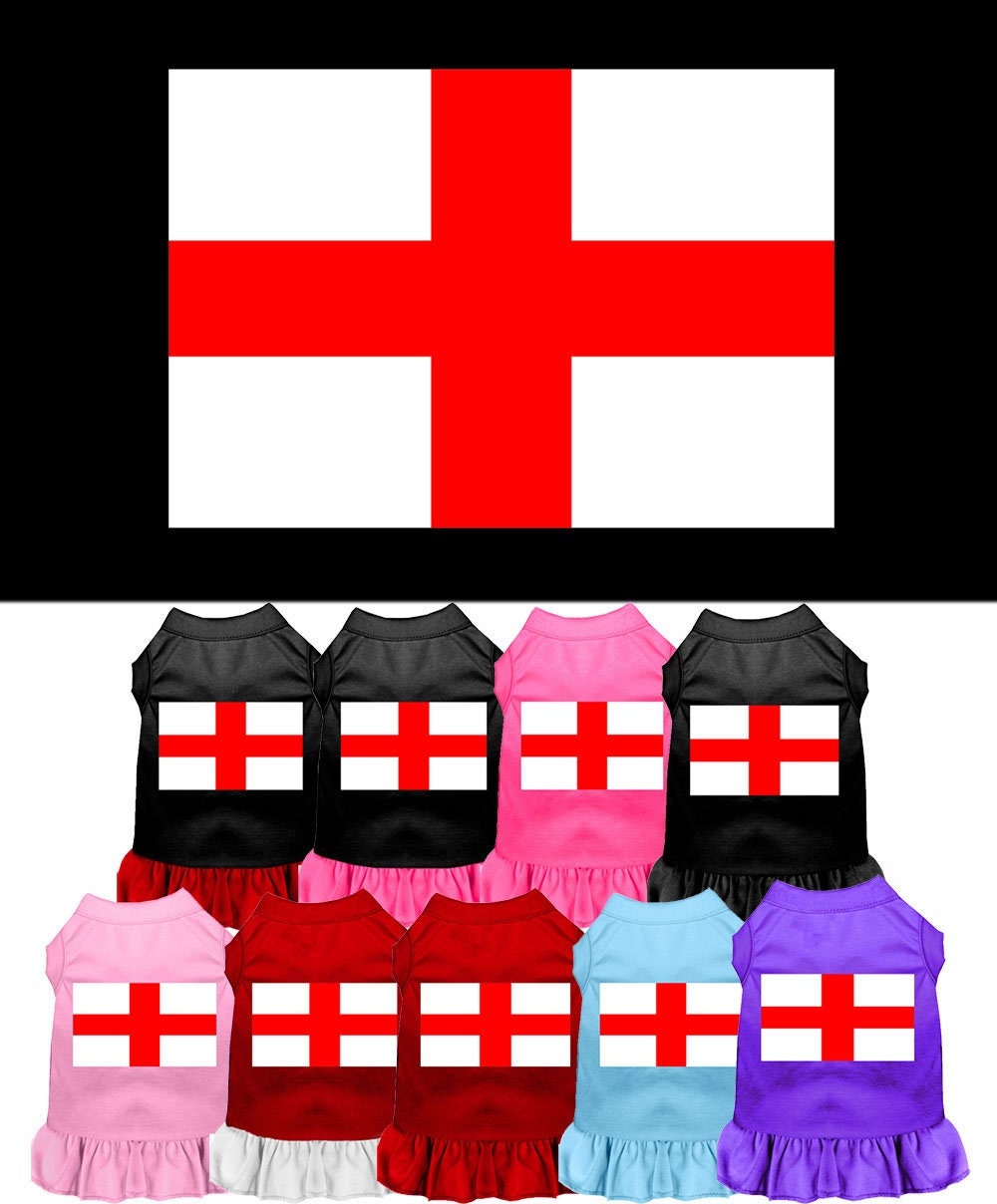 A stylish dog dress featuring the St. George's Cross design, made from soft cotton and polyester blend, perfect for pets.