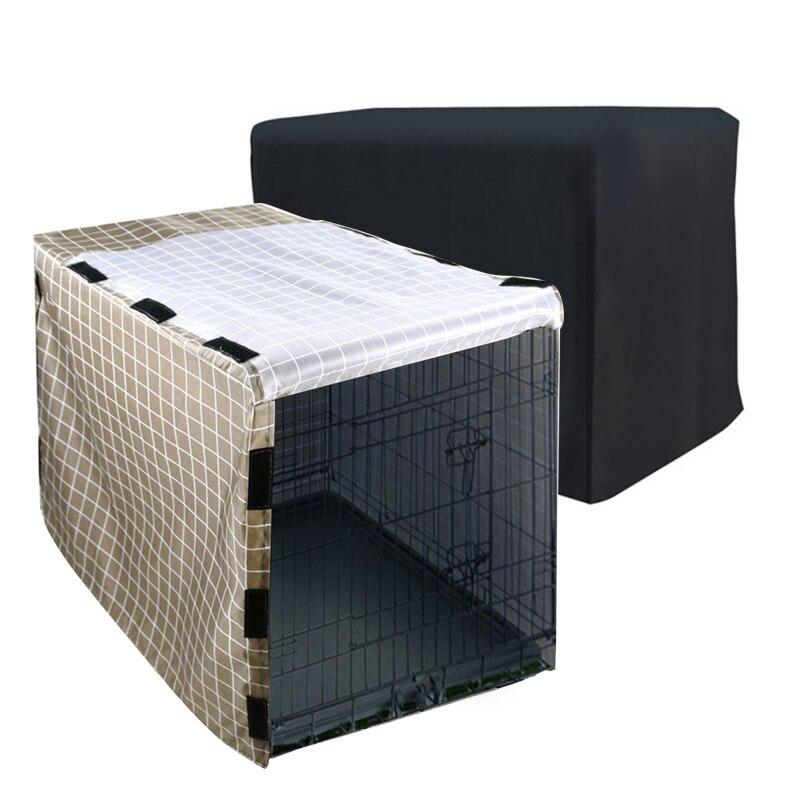 Durable waterproof dog kennel cover made of Oxford cloth, designed to protect pets from dust and weather elements.