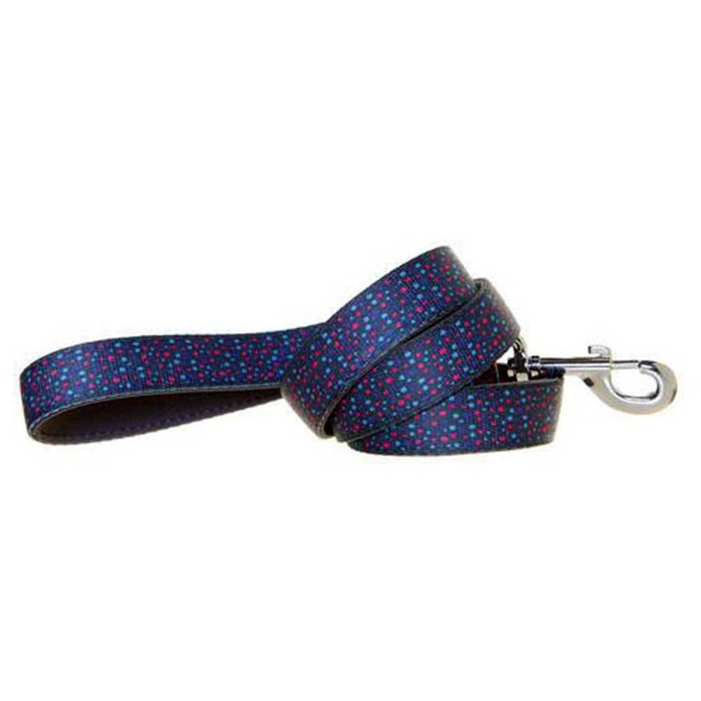 Doog Neoprene Dog Lead in grey with blue and pink flecks, showcasing its soft neoprene material and stylish design.