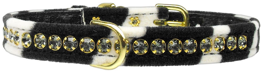Animal Print Princess dog collar featuring rhinestones and a D-ring, designed for dogs and puppies.