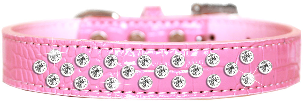 A stylish faux leather dog collar featuring a Sprinkles pattern with clear crystal rhinestones, designed for dogs and puppies.