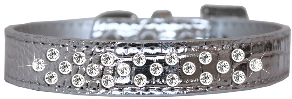 A stylish faux leather dog collar featuring a Sprinkles pattern with clear crystal rhinestones, designed for dogs and puppies.