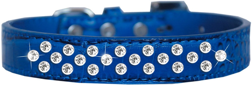 A stylish faux leather dog collar featuring a Sprinkles pattern with clear crystal rhinestones, designed for dogs and puppies.