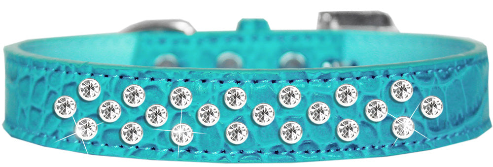 A stylish faux leather dog collar featuring a Sprinkles pattern with clear crystal rhinestones, designed for dogs and puppies.