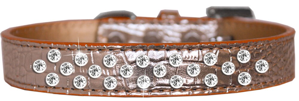 A stylish faux leather dog collar featuring a Sprinkles pattern with clear crystal rhinestones, designed for dogs and puppies.
