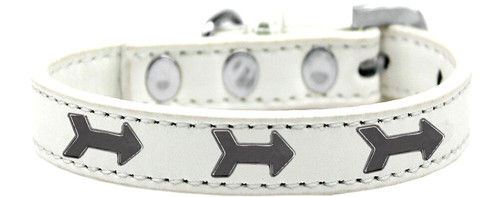 Stylish Dog, Puppy and Pet Widget Fashion Collar featuring an arrows design, handmade with durable materials and secure metal widgets.