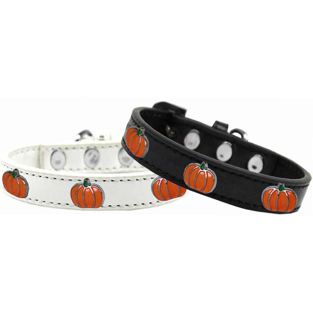 A stylish pumpkin-themed fashion collar for dogs, featuring metal widgets and a durable design, perfect for pets of all sizes.
