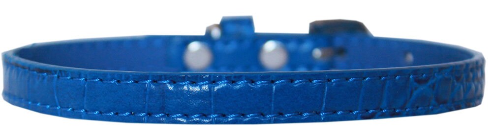 A stylish 3/8" wide Designer Croc Collar for dogs, made of faux leather, available in various colors.