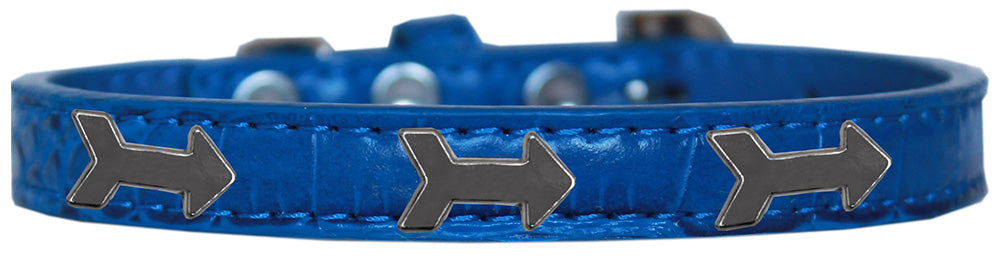 Designer Croc Widget Collar for dogs featuring an elegant arrow design, available in various sizes with colorful widgets.