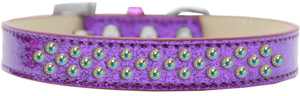 Aurora Borealis Crystal Ice Cream Dog Collar featuring pearl and crystal stones on a soft leather base, designed for elegance and comfort.