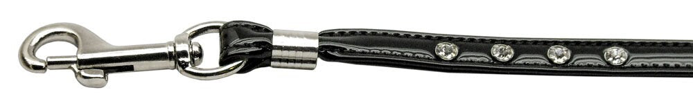Stylish Patent Jewel Dog Leash with rhinestones, 3/8 inch wide and 4 feet long, made of faux leather.