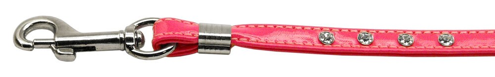 Stylish Patent Jewel Dog Leash with rhinestones, 3/8 inch wide and 4 feet long, made of faux leather.