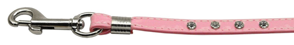 Stylish Patent Jewel Dog Leash with rhinestones, 3/8 inch wide and 4 feet long, made of faux leather.