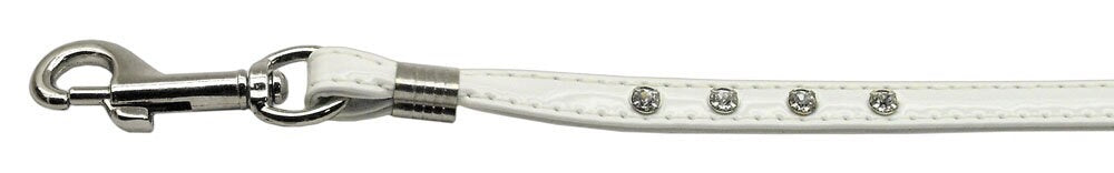 Stylish Patent Jewel Dog Leash with rhinestones, 3/8 inch wide and 4 feet long, made of faux leather.