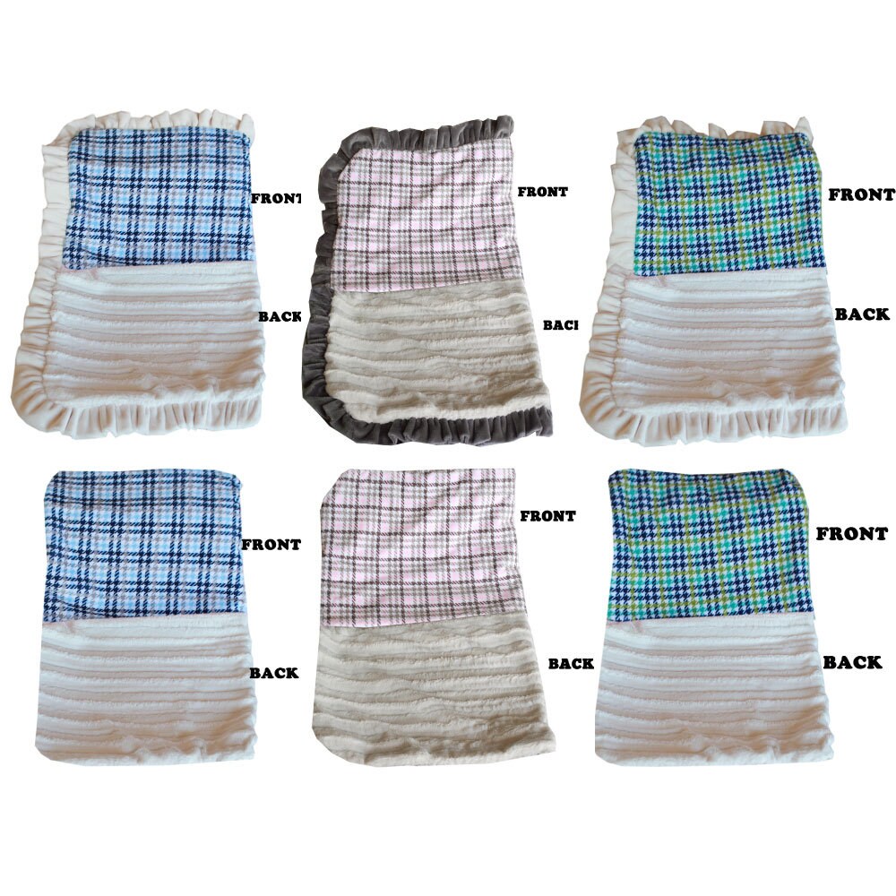 A cozy Dog, Puppy & Pet or Cat Sleepytime Cuddle Blanket in soft minky fabric, available in Pink, Blue, and Aqua colors, perfect for snuggling.