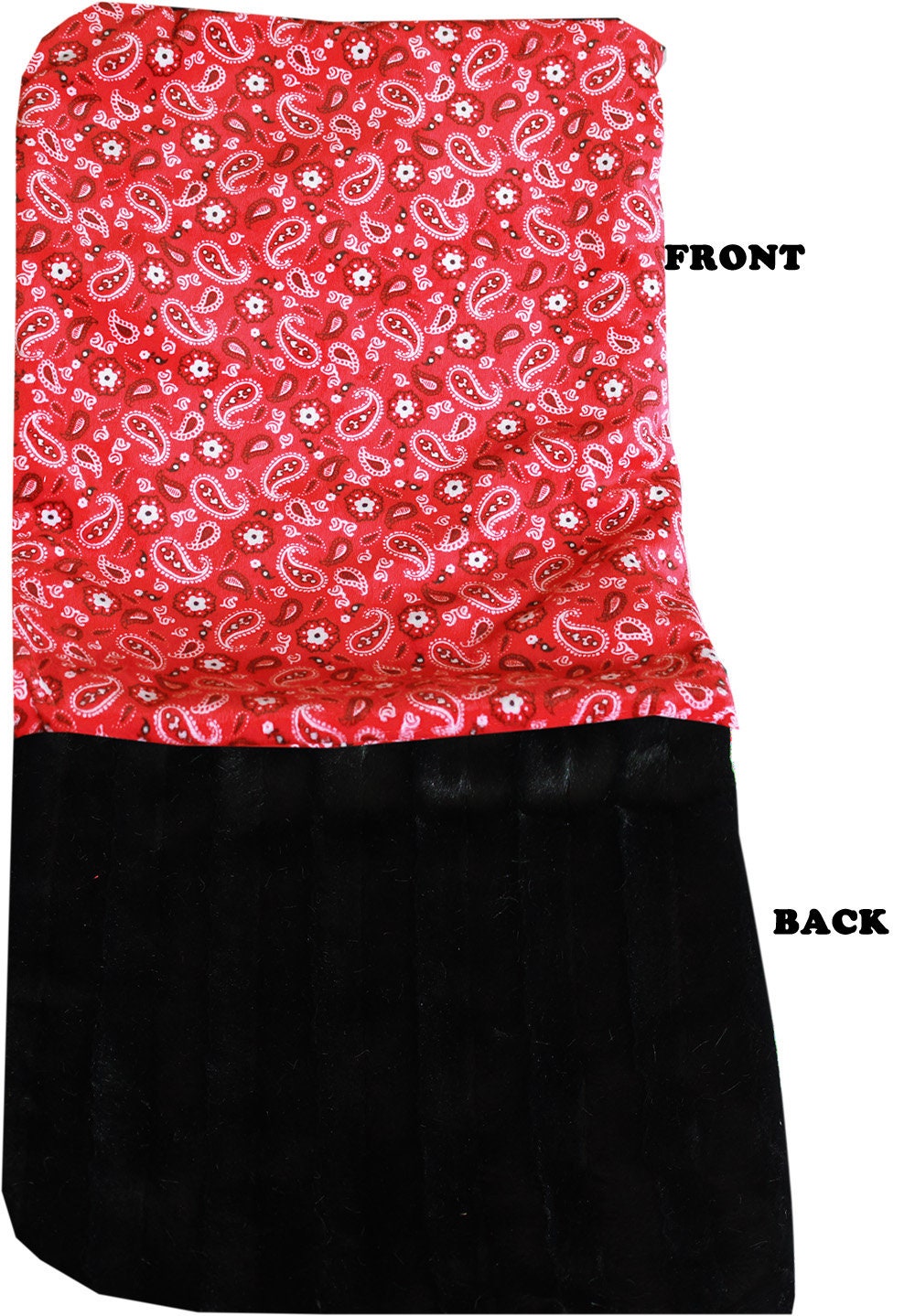 A cozy Dog, Puppy & Cat Sleepytime Cuddle Blanket in vibrant Red and Blue colors, made from soft minky faux fur, perfect for cuddling.