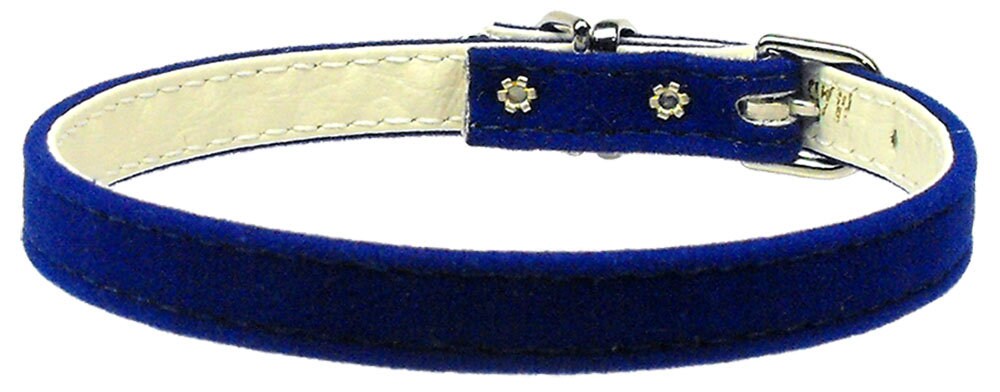 A stylish 3/8" velvet dog collar in various colors, showcasing its soft texture and elegant design.