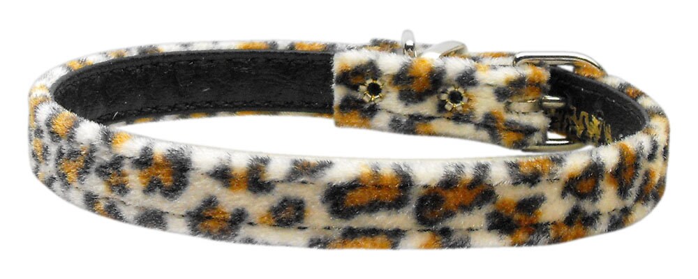 A stylish 3/8" wide animal print dog collar, perfect for pets, showcasing its vibrant design and comfortable fit.