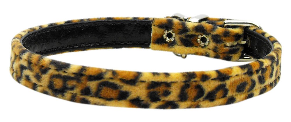 A stylish 3/8" wide animal print dog collar, perfect for pets, showcasing its vibrant design and comfortable fit.