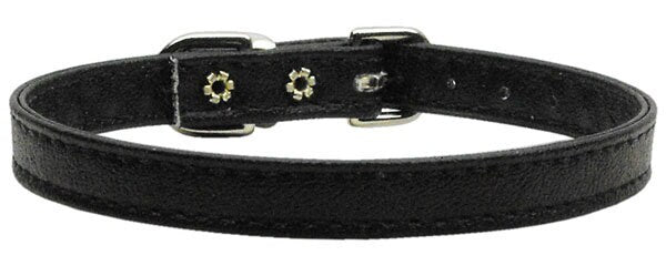 A variety of 3/8" wide plain collars for dogs and puppies in different colors and sizes, showcasing their handmade quality.