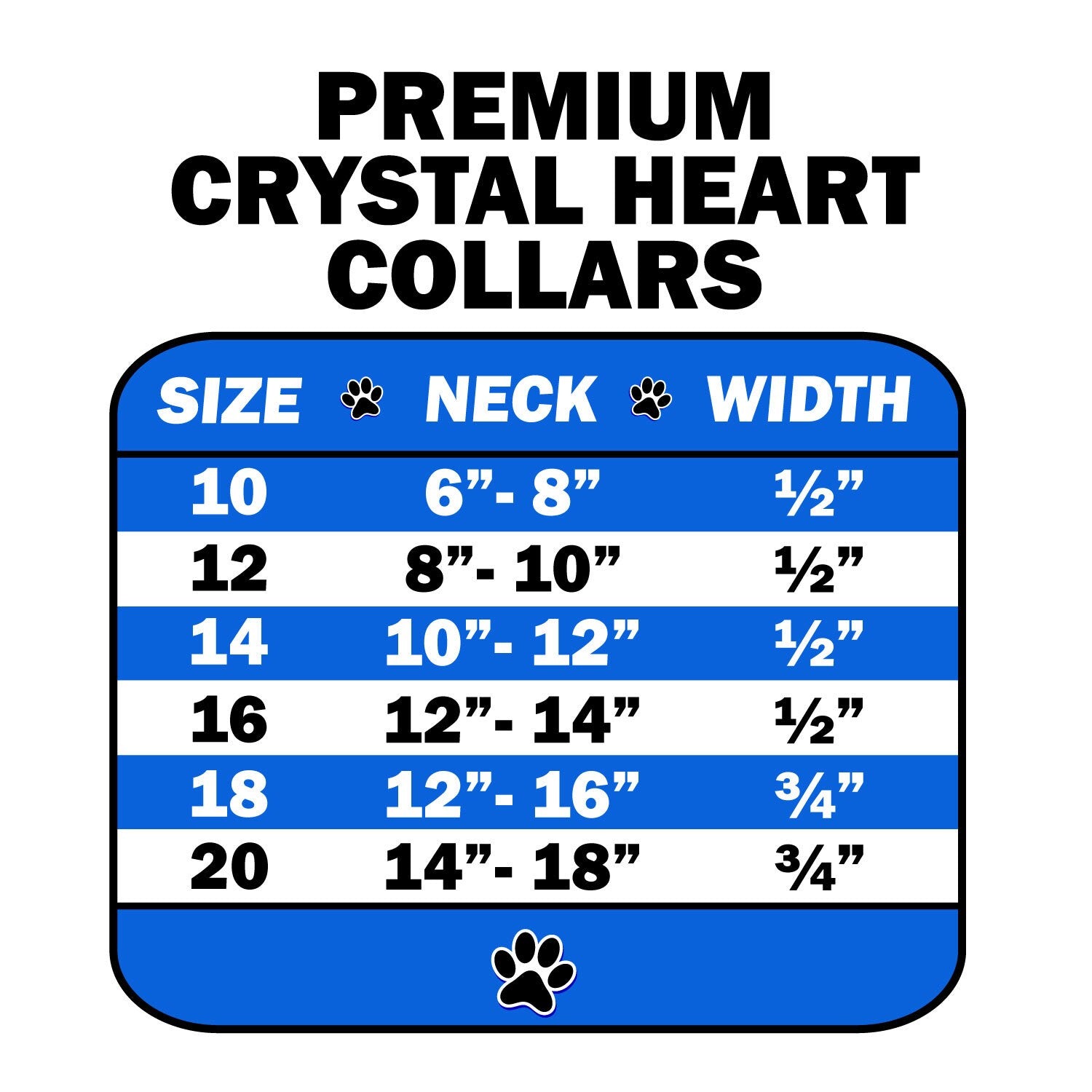 Premium dog collar featuring clear crystal hearts, available in various sizes for stylish pets.