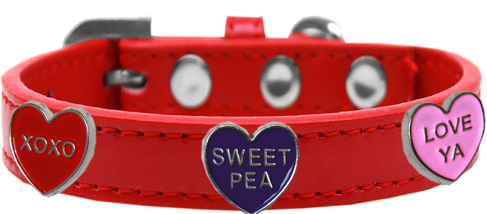 Colorful Dog Collar with Conversation Hearts widgets, designed for style and comfort.