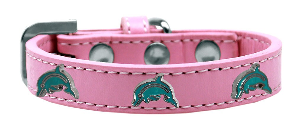 A stylish dog collar featuring dolphin-themed widgets, perfect for pets.