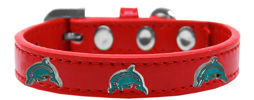 A stylish dog collar featuring dolphin-themed widgets, perfect for pets.