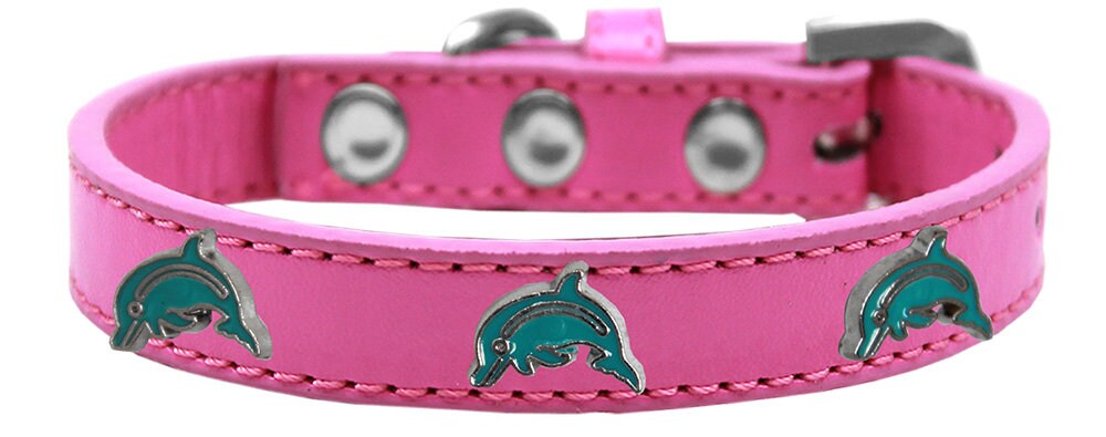 A stylish dog collar featuring dolphin-themed widgets, perfect for pets.