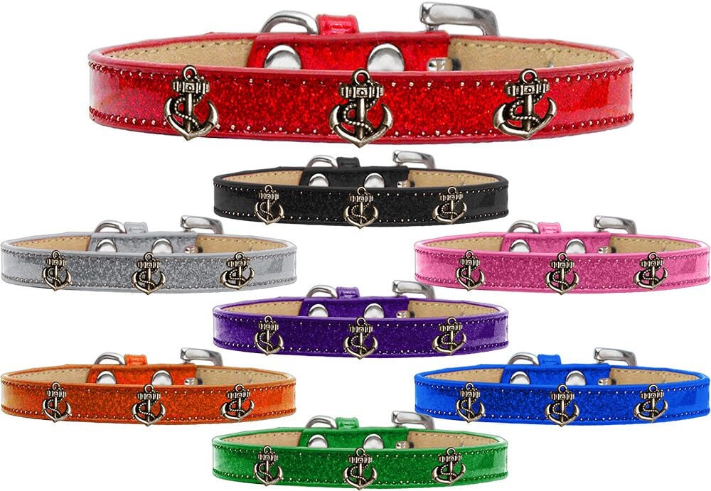 Stylish Dog Ice Cream Collar featuring Bronze Anchor design, showcasing colorful widgets and durable material.