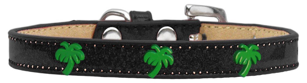 Green Palm Tree Ice Cream Collar for dogs, featuring colorful metal widgets and durable fabric, perfect for summer adventures.
