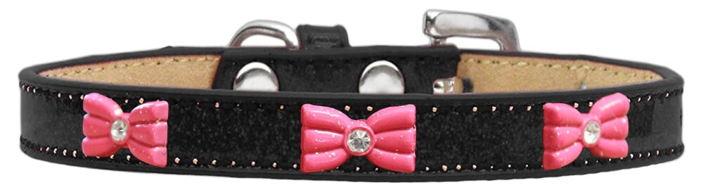 Pink Glitter Bow Ice Cream Collar for dogs, featuring colorful widgets and a stylish design.