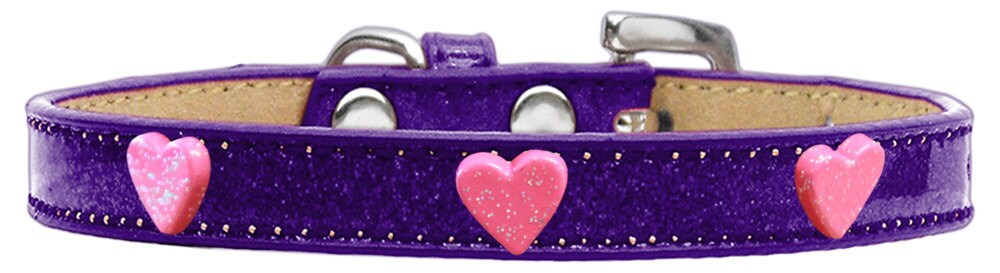 Pink Glitter Heart Ice Cream Collar for dogs, featuring a stylish design with glittery hearts and durable materials.