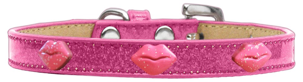 Pink Glitter Lips Ice Cream Collar for dogs, featuring a stylish design with glitter accents and secure fastening.