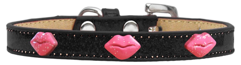 Pink Glitter Lips Ice Cream Collar for dogs, featuring a stylish design with glitter accents and secure fastening.