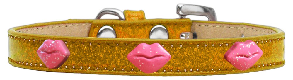Pink Glitter Lips Ice Cream Collar for dogs, featuring a stylish design with glitter accents and secure fastening.