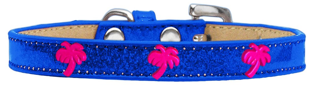 Pink Palm Tree Ice Cream Collar for dogs, featuring colorful widgets and durable material.