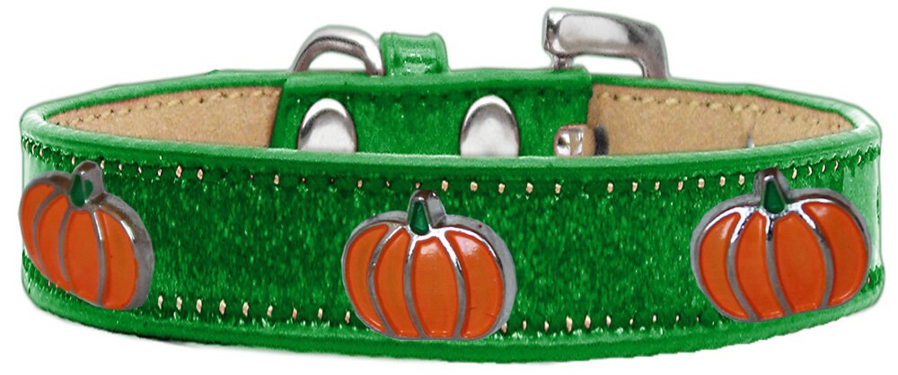 A stylish pumpkin-themed ice cream collar for dogs, featuring colorful widgets and durable materials, perfect for pets of all sizes.