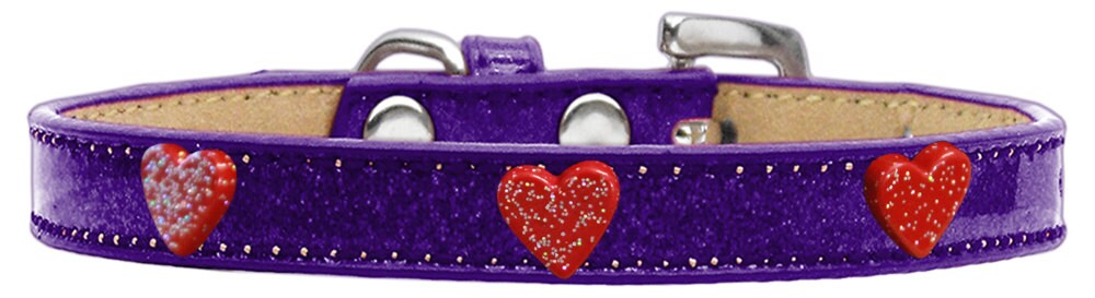 Red Glitter Heart Ice Cream Collar for dogs, featuring colorful widgets and a durable design, perfect for stylish pets.