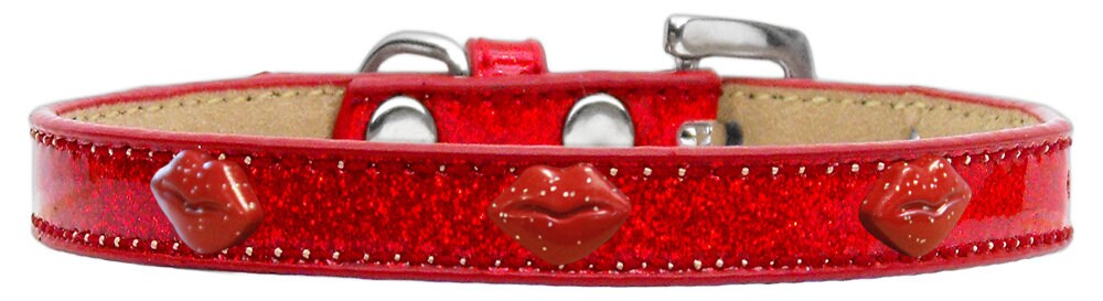 Red Glitter Heart Ice Cream Collar for dogs, featuring colorful widgets and a durable design, perfect for stylish pets.