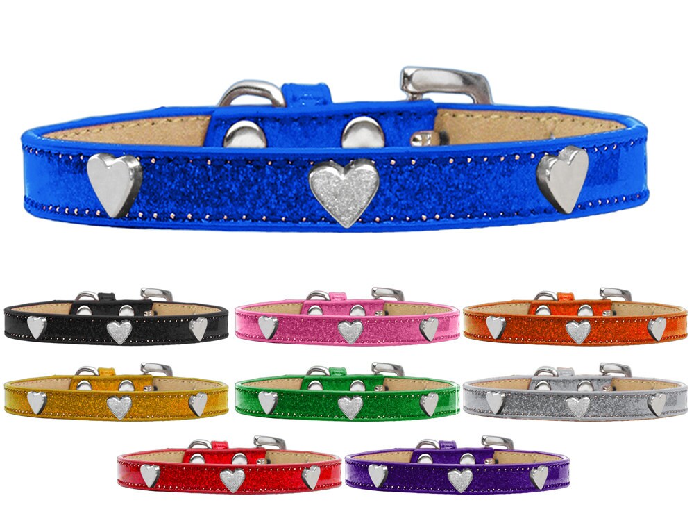 Stylish Dog Ice Cream Collar featuring a Silver Heart design, perfect for pets of all sizes.
