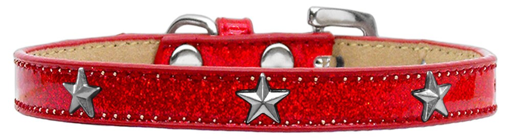 Stylish dog collar featuring ice cream widgets in silver star design, perfect for pets.