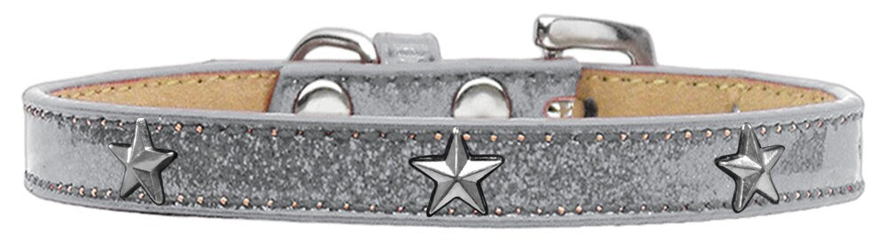 Stylish dog collar featuring ice cream widgets in silver star design, perfect for pets.