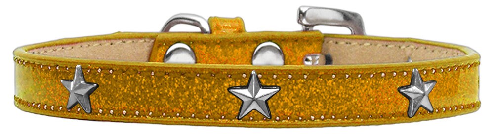 Stylish dog collar featuring ice cream widgets in silver star design, perfect for pets.